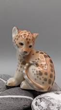 Vintage LFZ Porcelain Leopard Cub Figurine – Made in USSR Lomonosov Factory
