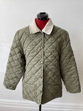 John Partridge Vintage Olive Green Quilted Jacket Size UK 12 - Made in England