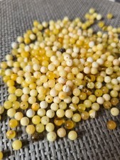 Natural Baltic round yolk amber beads 4 mm 30pcs for earrings bracelet necklace