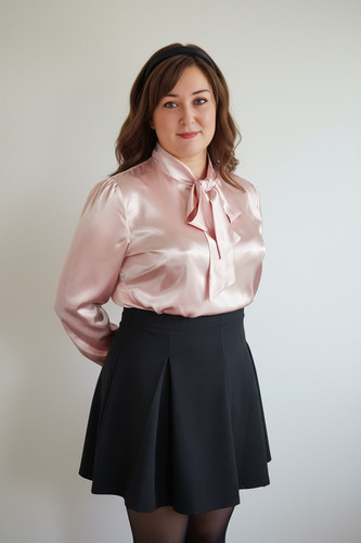 Rose pink glossy - satin, long
