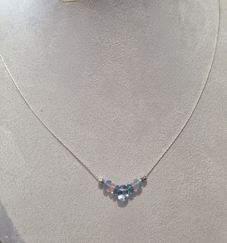Sterling silver necklace with - silver,