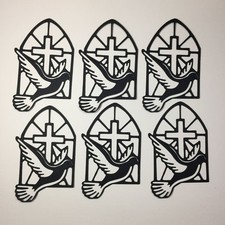 6 Black CHURCH WINDOW Card