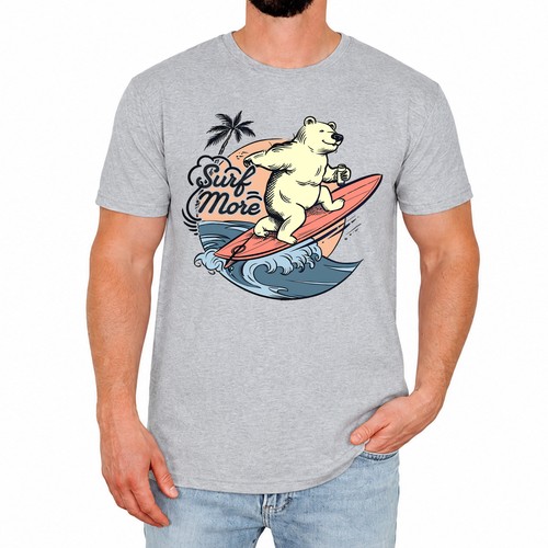 Surf more funny polar bear - surf,