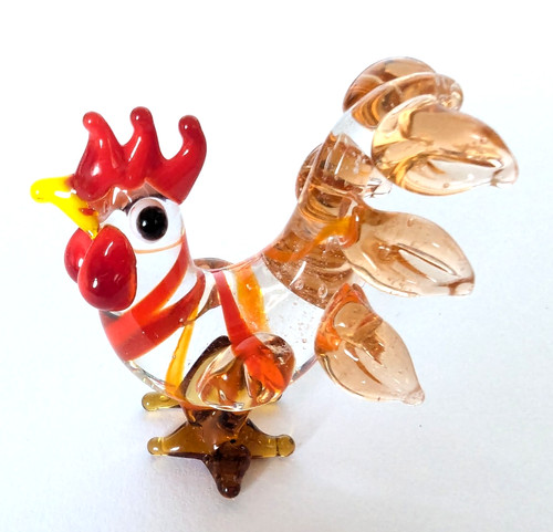 Murano miniature chicken glass