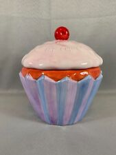STUDIO NOVA SWEET TREATS CUPCAKE COOKIE JAR 9" WC304 CERAMIC "BIG FAT CUP CAKE"