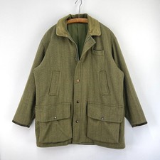 Hebden Cord Tweed Coat Mens 44 Green Craster Thornproof Shooting Field Jacket