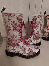 DR MARTENS WHITE & PINK DAMASK