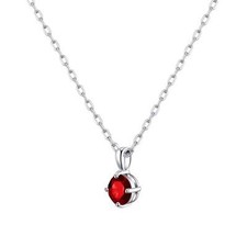 Sterling Silver Dark Red