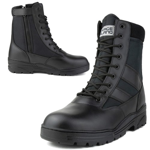 Black leather army patrol - leather,