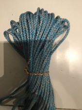 rope polyester braid size 5 mm length 23 metres colour grey & blue new & unused.