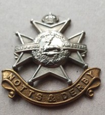 Original Notts  & Derby Regiment Cap Badge Vintage 1898-1901