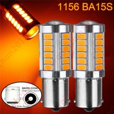 2x 1156 BA15S Amber  LED Bulbs