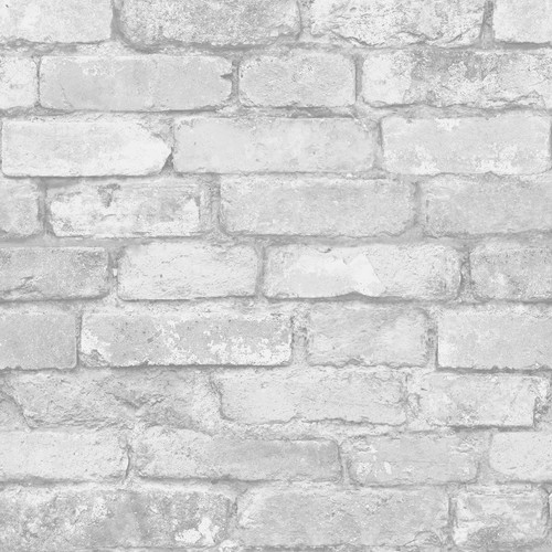 White silver rustic brick - white,