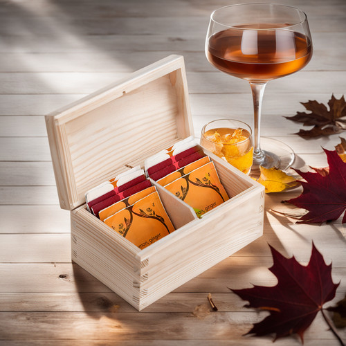Wooden tea box pine - tea,
