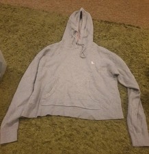 Jack Wills Grey Cropped Hooded Jumper Size 12