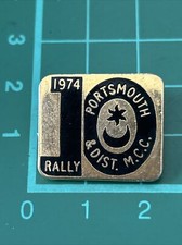 Portsmouth & Dist. Mcc Motorcycle Rally Badge 1974 Ace Cafe Racer Rockers