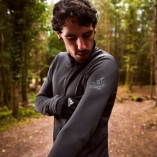 Adidas Men's Climaheat 1/4 Zip Long Sleeve Black Workout Top / RRP £95