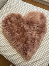 Large Genuine Sheepskin Rug Pink Heart Shape 100cm