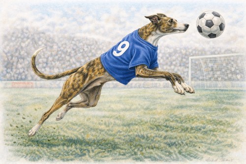 Greyhound footballer lurcher - footballer,