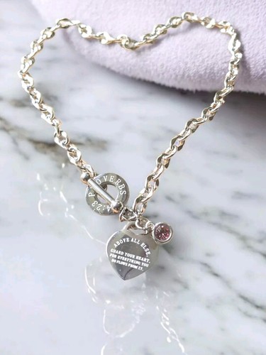 Birthstone heart necklace - birthstone,