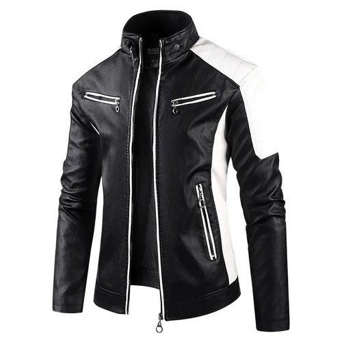 Mens leather casual biker - leather,