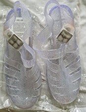 Transparent Latex Silver Glitering Heeled Sandals Size 35 Brand New with Tags UK