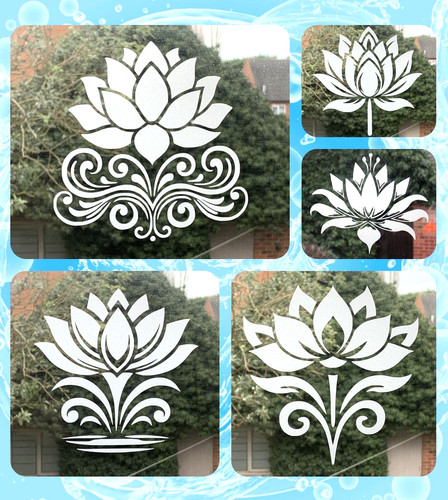 Lotus etched glass vinyl - vinyl, decal