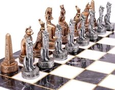 15" Figures Egyptian Style Chess Set - Large Folding Cardboard - 3D Resin Pieces