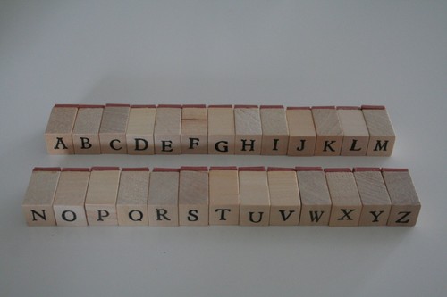 Alphabet rubber and wood - alphabet, stamp