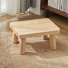 Wooden Low Stool Footrest Change Shoes Footstool Home Living Room Small Bench UK