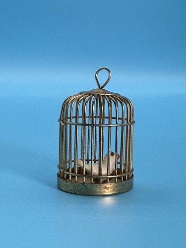 Vintage miniature brass bird - vintage,