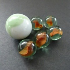 10 Glass Marbles Various
