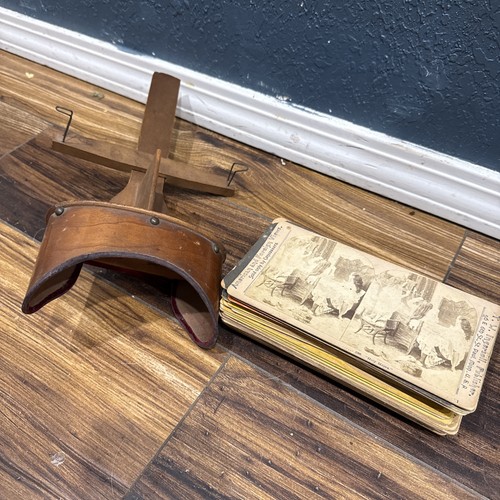 Antique wooden stereoscope - wooden,