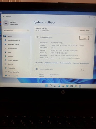 250 laptop intel - hp, core