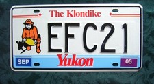 EFC21 YUKON, Dated 2005 Canadian Canada American Licence Plate 12"x6"