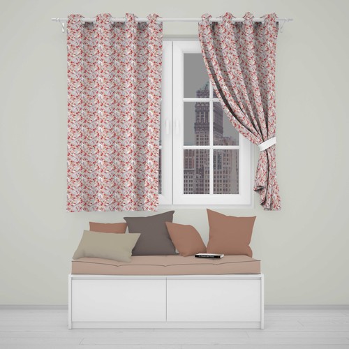 Blackout eyelet curtains red - blackout,