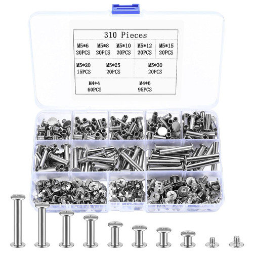 310 pcs metal chicago screws - 310,