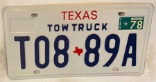 TOW TRUCK license plate Towing