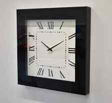 40x40Cm Large Black Wall Clock Square Roman Numbers Clock Living Room Badroom
