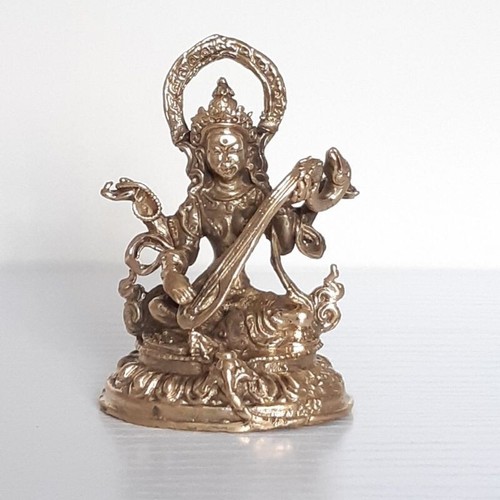 Handcrafted brass saraswati - brass,