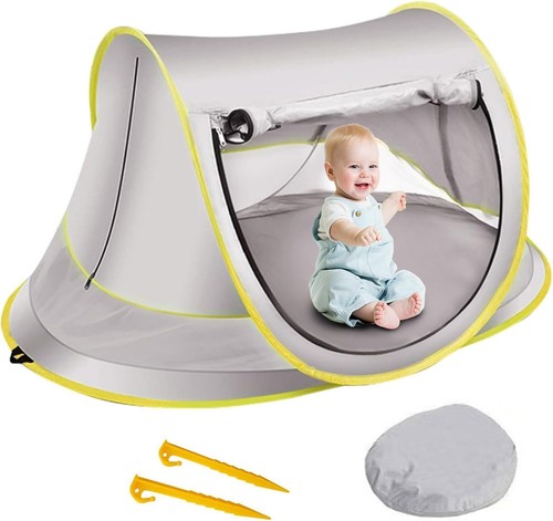 Pop baby beach tent - up,