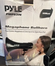 Pyle 50W Megaphone Speaker with Megaphone, Loud Bullhorn Megaphones with Sire...