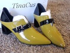 Tinacus Mustard Color Shoes Pump Style With Buckle Decor size 11 brand new!