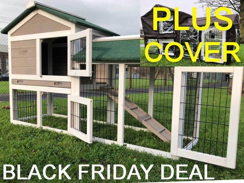 5ft outdoor rabbit hutch run - run, 2