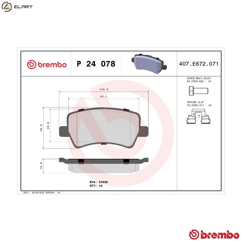 Brake pad set disc - brake,