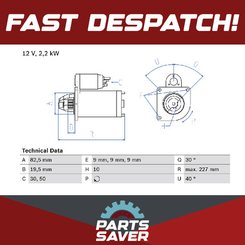 Starter motor fits - motor,