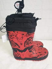 Marvel Spider-Man Cuffed Boy's Welly's. Size 10