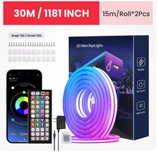 Nexillumi RGB LED Neon Lights, Smart App Remote Control, IP65 Waterproof Music S