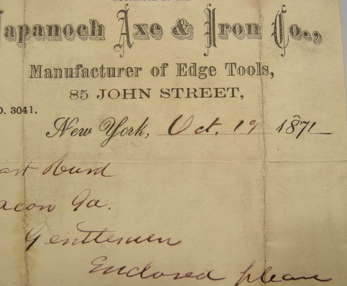 Antique 1871 letterhead m - 1871,