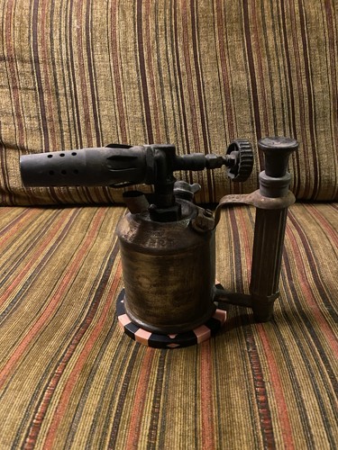 Vintage brass blow - lamp, torch